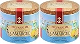 Le Saunier de Camargue Fleur De-Sel Zitrone Thymian in 125 g Dose, Premium Meersalz aus Süd-Frankreich, Ideal als Finishing von Speisen und zum Verfeinern von Gerichten (Packung mit 2)