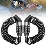 Ainiv 2 Stück Helmschloss 150cm, Zahlenschloss aus Zinklegierung und PVC, Kabelschloss Bike Lock Kinderwagenschloss, Fahrradschloss, Snowboardschloss Fahrradhelm mit 4 Stellig Code