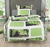 Kuscheli® Bettwäsche 135x200 2 teilig | ÖkoTex Zertifiziert & für Allergiker geeignet |Bettwäsche Set mit 1 Bettbezug 135 x 200 & Kissenbezug 80x80 | modern & hochwertig, Design - Motiv:Design 1