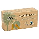 FAIR ZONE Spülseife Kokos 450 Gramm Block - handgemachte Naturseife festes Spülmittel