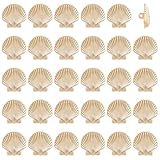 PH PandaHall 30 Stück Muschelförmige Knöpfe Mit Schaft Goldener Muschelknopf Ozean Muschel Knopf Glitzernder Metallknopf 18x18mm Zum Nähen von Schmuck Kleidung Pullovern Hemden Und Jacken Dekoration