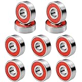 Skateboardlager doppelte abgeschirmte Kugellager 608RS- ABEC-7 SKATEBOARD-Zubehör Red 10pcs