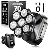 Topipop Glatzen Rasierer Herren, 7D Detachable Glatzenrasierer Wasserdichte Nass und Trocken Kopfrasierer Glatze, Skull Shaver Wiederaufladbar Typ-c LED Anzeige
