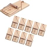 Hinrichs Mausefallen 10 Stück - Wiederverwendbare Mausefalle - Schlagfalle Holz - Hygienische Mäusefallen - Falle für Haus und Garten - Nagerfalle - Mousetrap - Rattenfallen