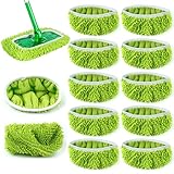 PUWOWYE 10 Stück Bodentücher Tücher Mikrofaser Set Kompatibel mit Swiffer, Wiederverwendbar Feuchte Bodentücher Kompatibel mit Swiffer Bodenwischer, Trockene Bodentücher Kompatibel mit Swiffer Mop