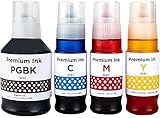 SHUOLEI GI-51 GI51 Tinte Kompatibel mit Canon GI-51 GI51 Tintenpatrone Multipack kompatibel für Pixma G1520 G1560 G2520 G2560 G3520 G3560 G2570 G4570 G1530 (4-Pack,Schwarz/Cyan/Magenta/Gelb)