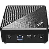 MSI Cubi N ADL S-080DE Mini-PC, Intel Pentium N200, 4GB DDR4, 128GB M.2 SSD, USB 3.2 Gen 2 Type C (DP Alternate), HDMI 2.1 und DP 1.4, Bluetooth 5, Fanless, Windows 11Pro, VESA, schwarz