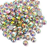 SUTOUG 1440pcs Flatback Crystal Strasssteine, Kleber fixiert klar Strasssteine, Glas Runde Edelsteine für Crafts Nagel Kleidung Schuhe Kunst DIY Dekoration (CrystalAB, SS20/4.8mm)