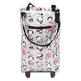 Pssopp Größerer Trolley, Stoffmaterial, Geräumige Lagerkapazität, Flexible Räder, Faltbarer Einkaufswagen für Senioren und den Außenbereich