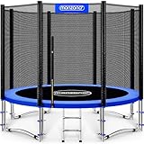 Monzana® Trampolin Ø 305 cm TÜV SÜD GS Zertifiziert Komplettset mit Sicherheitsnetz, Leiter, Randabdeckung & Zubehör - Kindertrampolin Gartentrampolin