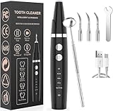 Zahnreinigung Set Zahnsteinentferner Ultraschall Zahnreinigungsset für Häusliche Pflege von Zahn zuhause Es gibt 5 einstellbare Modi und 3 austauschbare Reinigungsköpfe, Schwarz