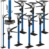 tectake® Türspanner, Stützen höhenverstellbar stufenlos 51-115 cm, Auflageplatten mit Kugelgelenk bis 45°, Zargenspanner je 30 kg Belastbarkeit, Türzargenspanner, Teleskopstange - blau, 6er Set