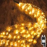 Dekofun Lichterschweif 2M 400 LED Lichterbündel mit Stecker, Timer, Lichterstrang 8 Modi Wasserfall Lichterkette Wasserdicht Lichterbündel für Garten Terrasse Balkon Deko Außen Innen Deko - Warmweiß