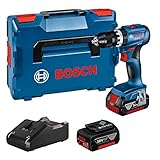 Bosch Professional 18V System Akku-Schlagbohrschrauber GSB 18V-45 (Drehzahl 1.900 min⁻¹, 2x 3,0-Ah-Akku, GAL 18V-40, L-BOXX)