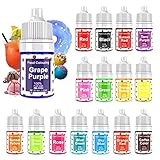 FANKOO Lebensmittelfarbe, hochkonzentriert Lebensmittelfarbe Flüssig. Farben Set, zum Färben von Teig, Getränken, Aromen, Seifen, Slime. Tortendeko, Backzubehör (6ml (16er Pack))