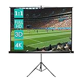 CCLIFE Beamer Leinwand mit Stativ Inklusiv Montagematerial...