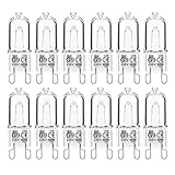 Jaenmsa 12er Pack G9 Halogen Leuchtmittel, G9 40W 230V Dimmbar Halogenlampen, Nicht Flimmern, G9 Kapsel Glühbirnen, Warmweiß Lampen 2700K für Backofenlampe, Deckenleuchten, Leuchter