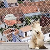 Yunova Katzennetz für Balkon 10x3m – UV-beständiges Katzenschutznetz aus Nylon, ohne Bohren montierbar, für Fenster Terrasse Geländer – Katzensicheres Netz mit 2,5cm Maschenweite