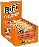 BiFi Currywurst – 20er Pack (20 x 50g) – Salami Wurstsnack mit Currysauce in einem lockeren Teig - Wurst im Weizenbrötchen To Go - für Unterwegs, im Büro oder beim Sport - Schinkenwurst