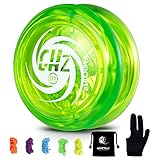 MAGICYOYO Responsive Yoyo D1 GHZ, Professionelle Looping JoJo für Kinder Jo-jo für Anfänger mit 6 Yoyo-Saiten, Yoyo Handschuh, Tasche (Green)