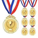 6 Stück Medaillen Kinder, Goldmedaillen Metall, Pokale Medaillen Medaillen Fußball Gewinner Medaillen für Schule, Fußball, Medaillen Kindergeburtstag, Sport, Kinder