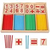 camelize Montessori mathematisches Spielzeug Holz,Rechenstäbchen,Zahlenlernspiel, Pädagogisches Mathe-Spielzeug für Kinder 3 4 5