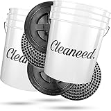 Cleaneed Premiumn Autowasch-Set 2X Wascheimer [20 Liter] + 2X Dirt Guard (Schmutz-Filter) + 2X Deckel – Extra robuste & langlebige Profi Detailing Buckets – 2 Eimer-Wäsche, Autowäsche