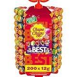 Chupa Chups Lutscher-Rad, Lollipop-Ständer mit 200 Lollis, Aufsteller mit 5 leckeren Geschmacksrichtungen, für Kiosk, Candy-Bar, Büro etc., 200 x 12g