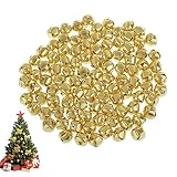 Weihnachten Jingle Bells 100pcs 0,39 Zoll hochglänzend spezifisch geformtes London Bulk Lose Perlen für Weihnachtsfeier Festival Dekorationen Katzenkragen Schmuck Machen Metallglocken Machen