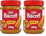 Lotus Biscoff | Süßer Brotaufstrich | Knusprig | Karamellisierter Keksgeschmack | Vegan | Nussfrei | Kein Zusatz von Aromen oder Farbstoffen | PET Glas | 380g (Packung mit 2)