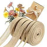 FYSL Juteband 5 Rollen Jute Band Vintage Geschenkband, Hessisches Stoffband für DIY Handwerk Weihnachten Deko Hochzeit Party Basteln Geschenkband(0,6/1/1,5/2/2,5 cm)