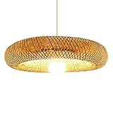 Bambusgewebte Hängeleuchte, Tropische Rattan-Deckenleuchte, Kronleuchter, japanischer Stil, Korbgeflecht-Hängelampe, Bauernhaus, Klassische Deckenleuchte für Esszimmer, Wohnzimmer, Bar