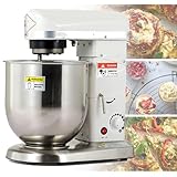 XCSCUK Standmixer, 500 W 10 l elektrischer Kuchenmixer, Küchenmixer, Schneebesen zum Backen, für Bäckerei-Pizzeria-Restaurant (White)