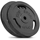 Hop-Sport Gusseisen Hantelscheiben Set 20 kg (2 x 10 kg) mit...