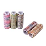 5pc Multicolor Gradient Sewing Quilting Stickgarnspulen Kleidungsstück Zubehör Nähgarn geeignet für Nähmaschine und manuelle Verwendung