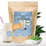 ULTRA PROTEIN - 85% Proteingehalt I VEGAN Proteinpulver für Muskelaufbau I BIO I 1000g I High Protein I Eiweiß aus Erbsenprotein Reisprotein Hanfprotein frei von Süßungsmitteln & Aromen