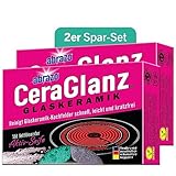 abrazo CeraGlanz Glaskeramik - 4 Ceranfeldreiniger 2x2 Stk. - antibak. Glaskeramik Reiniger, Ceranfeld Reiniger, Herdreiniger, Herd kratzfrei reinigen