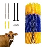 Kratzbürste für Pferd Kuh, Halbrunde Pferde Bürsten 40cm Kuhbürste Universal Kratzbürste Nylon Kratzmatte Massagebürsten für Schaf Pferd Kuh Nilpferd, Gelb Blau