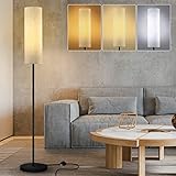 Stehlampe, LED Stehleuchte mit 3 Farbtemperaturen 3000-6500K 12W E27 Standleuchte Modern Leselampe mit Leinen Lampenschirm & Fußschalter Retro Stehlampe für Wohnzimmer, Schlafzimmer, 175cm