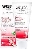 WELEDA Bio Ratanhia Zahnpasta - fluoridfreie Naturkosmetik Zahncreme zur natürlichen Zahnpflege. Sanfte Zahnreinigung stärkt das Zahnfleisch, schützt vor Karies & entfernt Zahnbelag (vegan / 75ml)