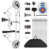MOTION ZEUS Verbundbogen-Paket für Jugendliche und Kinder, Anfänger und Frauen, 57,1 cm - 76,2 cm Zuglänge, 4,5–22,7 kg Zuggewicht, 290 fps, Gliedmaßen, Jagdbogen-Set