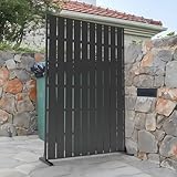 Sichtschutz mit Ständer, 120x180cm Paravent aus Metall, Verzinkter Stahl Raumteiler, Dekorativer Balkon Raumtrenner, Freistehende Trennwand für Outdoor Indoor, Garten, Terrasse, Innenbereich - H
