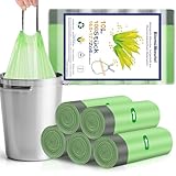 Dntorx 100 Stück Müllbeutel mit Zugband 10L, 42 x 45 cm Reißfest Müllsäcke Kleine Mülltüten Auslaufsicher Abfallbeutel für Büro Zuhause Küche Lebensmittelabfälle