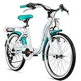 Bergsteiger Atlantis 20, 24 Zoll Kinderfahrrad, geeignet für 6,7, 8, 9, 10, 11 Jahre, StVZO, Shimano Schaltung, Mädchen-Fahrrad mit Dynamo-Licht