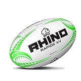 Rhino Rapide XV Rugbyball, Weiß/Grün, Größe 4, RRBRW4
