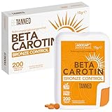 Beta carotin für starke Bräunung - bräunungskapseln, 200 Mikrocpr. Betacarotin und Vitamin A. Fördert die Produktion von Melanin für goldene Haut. Carotin kapseln hochdosiert bräune