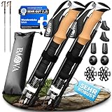 BAVA® Wanderstock Faltbar [36cm Packmaß] Verschiedene Aufsätze [Ultraleicht] EasyFold-System - Teleskop Verstellbar | Trekkingstöcke Nordic Walking Stöcke Damen und Herren -Wandern Hiking Outdoor