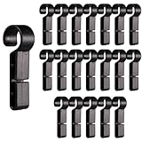 Wodsty 20 Stück Helm-Scheinwerfer-Clips, rutschfeste Kunststoff-Klemmen für harte Hüte, Sicherheitskappen und die meisten Scheinwerfer, schwarz