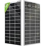 ECO-WORTHY Bifacial Solarpanel 195W 18V, Monokristallin Solarmodul für 12V Batterien, Photovoltaik, Solarpanel 12V Ideal für Wohnmobil, Balkonanlage, Gartenhäuse, Boot