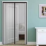 CHBIN Fliegengitter Schiebetür 95x245cm Automatisches Schließen Magnet Vorhang Fliegenvorhang Insektenschutz für Flure/Türen/Windows/Wohnzimmer, Schwarz